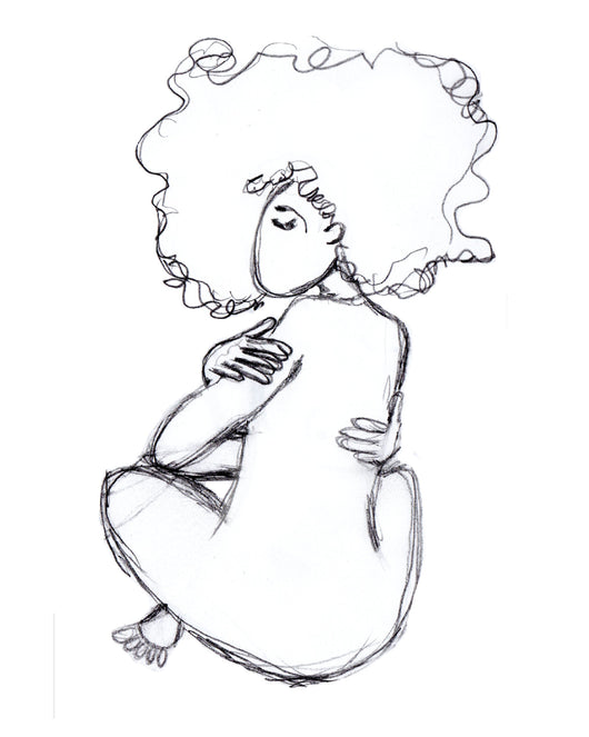 Self Love- Black n White Sketch Art Print